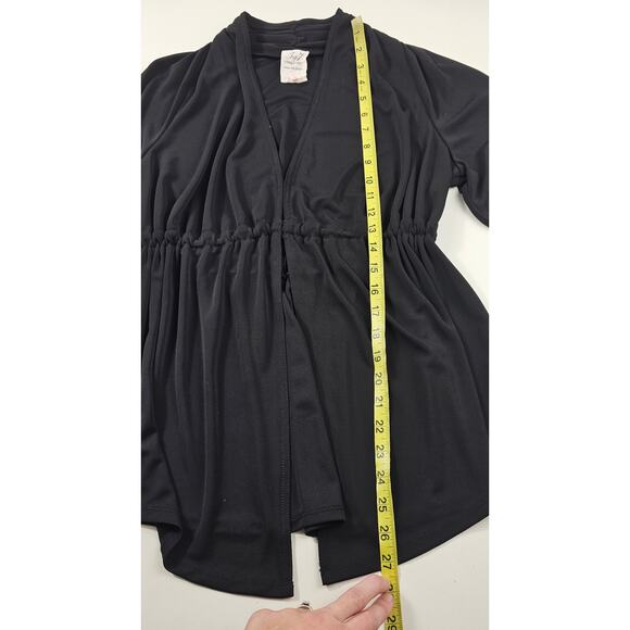 Cinq a cept black open front ruched waist hook top long sleeve Career Casual XS - Picture 9 of 9